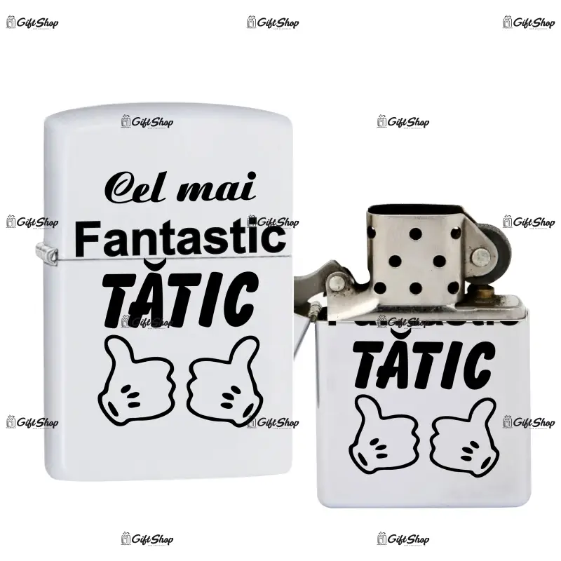 Cel mai fantastic tatic, bricheta metalica gravata laser cu mesaj